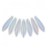 Czech Glass Daggers beads 5x16mm Crystal ab